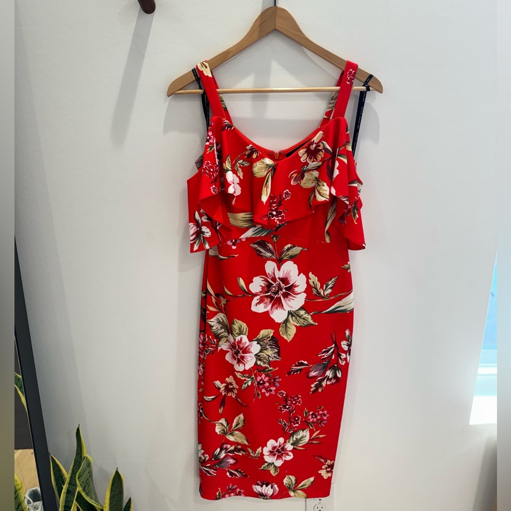 🌸 Spicy & Floral Red Dress 💃🏻